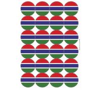 Gambia National Flag Circular Matt Paper Stickers A4 Sheet of 24 (Each Sticker is 45mm Diameter)