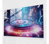 Gamble Glass Wall Art - Gamble, Virtual Roulette Wheel, Gamble, Technological Elegance, 18" x 12"