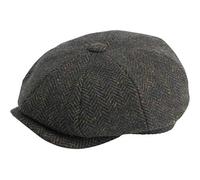 Gamble & Gunn ‘Ardura’ Unisex Flat Cap. 100% Irish Donegal Tweed Wool Hat, 8 Panel Design Newsboy Baker Style Hat with Button. Easy Care, Fully Lined, Fashionable Mens and Womens Caps. Green, XXXL