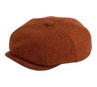 Gamble & Gunn ‘Ardura’ Unisex Flat Cap. 100% Irish Donegal Tweed Wool Hat, 8 Panel Design Newsboy Baker Style Hat with Button. Easy Care, Fully Lined, Fashionable Mens and Womens Caps. Red, M