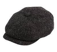 Gamble & Gunn ‘Ardura’ Unisex Flat Cap. 100% Irish Donegal Tweed Wool Hat, 8 Panel Design Newsboy Baker Style Hat with Button. Easy Care, Fully Lined, Fashionable Mens and Womens Caps. Charcoal, L