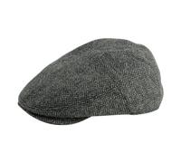 Gamble & Gunn 'Goodwood' Moon Tweed Grey Herringbone Flat Cap - 63cm