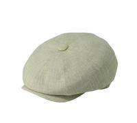 Gamble & Gunn Gosford Irish Linen Button Top Flat Cap, Cream, XL