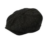 Gamble & Gunn Molloy & Sons Irish Donegal Tweed British Made Moor Green Button Top Cap - 63cm
