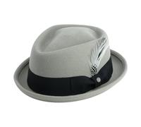 Gamble & Gunn 'New Orleans' - Light Grey/ Black Ribbon - 61cm