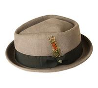 Gamble & Gunn 'New Orleans' Vintage Style Diamond Top Porkpie Hat (59cm) Grey