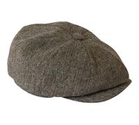 Gamble & Gunn Shelby' Charcoal Grey Flat Cap Vintage Tweed Baker Boy Lightweight Summer Cloth News Boy Hat 65cm