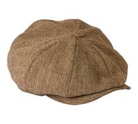 Gamble & Gunn Shelby' Flat Cap Oatmeal Brown Vintage Tweed Baker Boy Lightweight Summer Cloth News Boy Hat- 3XL