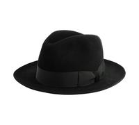 Gamble & Gunn 'Shirwell' Luxury Handmade Fur Felt Fedora - Black - 57cm