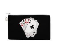 Gambling Casino Aces Poker Coin Purse Fashion Canvas Pouch Portable Wallet Makeup Bag for Men Women