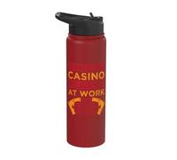 Gambling Fan Danger Player At Work Casino Stainless Steel Insulated Water Bottle