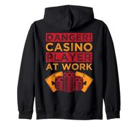 Gambling Fan Danger Player At Work Casino Zip Hoodie