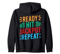 Gambling Fan Ready Hit Jackpot Repeat Casino Zip Hoodie