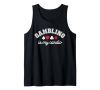 Gambling Is My Cardio Casino Gambler Poker Player Card Suits Tank Top