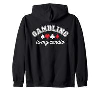 Gambling Is My Cardio Casino Gambler Poker Player Card Suits Zip Hoodie