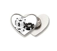 Gambling Utensils Chips Crown Pattern Heart Metal Pin Brooch Clip Love