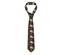 Gambo Coffee Cup And Coffee Beans Formal Men Ties,Silk Necktie Adjustable Print Tie Business Wedding Party