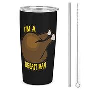 Gambo Funny Chicken Breast Man Tumbler with Lid and Straw Stainless Steel Travel Car Mugs Coffee Cup Water Bottle for Women Men