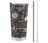Gambo Magic Alchemy Witchcraft Stainless Steel Coffee Tumbler Insulated Travel Mug with Straw Lid Double Walled Reusable Cup