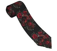 Gambo Men'S Neckties 8cm Classic Elegant Ties Skull Red Roses Suit Accessories For Party Wedding Formal Business Graduation