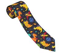 Gambo Neckties For Mens Boys Fashion Slim Gentlemen Neck Tie Dinosaurs In Space Neckwear Costume Accessory For Daily Business Party Wedding Graduation