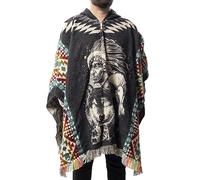 Gamboa Alpaca Wool Mexican Poncho with Hood for Men Hoodie Pancho Mens Western Hooded
