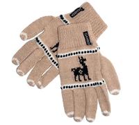Gamboa - Unisex Alpaca Gloves - Light Brown Andean Design