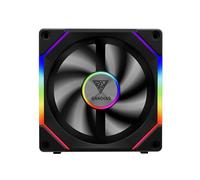 GAMDIAS 120mm ARGB PC Computer Case Fan, Cabless Daisy Chain, Swappable Fan Blade for Reverse Airflow, 30mm Thickness, Infinity Mirror, No Controller