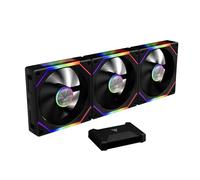 GAMDIAS 120mm ARGB PC Case Fans, Computer Case Fan, Cabless Daisy Chain Connection, Dual Infinity Mirror Lighting, Swappable Fan Blade for Reverse Airflow, Performance 30mm Thick, With Control Box