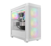 GAMDIAS ATHENA M3 WH Gaming EATX Mid Tower Computer PC Case, High Airflow Mesh Front, 4x120mm PWM ARGB Fans w/Hub, Tool-Free Tempered Glass Side Panel, Support Dual 360 & Gen 2 Type-C, MB Sync, White
