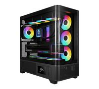Gamdias ATLAS P2 CG Mid Tower ATX Gaming PC Case with 4 x RGB Fans - Black