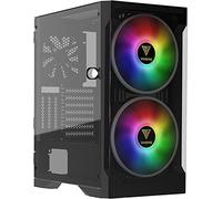 GAMDIAS ATX Mid Tower Gaming Computer Case for Desktops & PC, 2X 200mm ARGB LED PC Case Fans Sync with Motherboards, Support Front 360mm & Top 240mm Cooler, Front & Side Tempered Glass Black