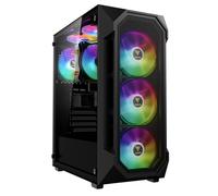 GAMDIAS AURA GC1 ELITE ARGB ATX Mid Tower PC Case, 4 x 120 ARGB Fan, High Airflow Mesh Front Panel, Tool-Free Install Tempered Glass Side Panel, Black