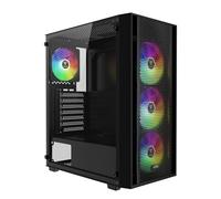 GAMDIAS AURA GC2 ELITE ARGB ATX Mid Tower PC Case, 4 x 120mm ARGB Fan, High Airflow Mesh Front Panel, Tool-Free Tempered Glass Side Panel, Black