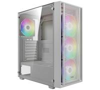 GAMDIAS AURA GC2 ELITE ARGB ATX Mid Tower PC Case, 4 x 120mm ARGB Fan, High Airflow Mesh Front Panel, Tool-Free Install Tempered Glass Side Panel, White