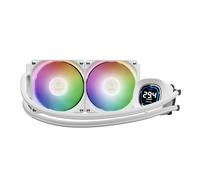GAMDIAS AURA GL DIGITAL 240mm AIO Liquid CPU Cooler, Real-Time 2.1'' Display, Customizable via Software, 2 x 120mm ARGB Fans, Support Low-Noise PWM & ARGB Sync, Intel LGA 1851/1700；AMD AM5/AM4, White