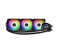 GAMDIAS AURA GL DIGITAL 360mm AIO Liquid CPU Cooler, Real-Time 2.1'' Display, Customizable via Software, 2 x 120mm ARGB Fans, Support Low-Noise PWM & ARGB Sync, Intel LGA 1851/1700；AMD AM5/AM4, Black