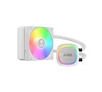 GAMDIAS AURA GL120 V2 AIO, 120mm CPU Liquid Cooler, Easy Cable Routing Design, Rotatable Performance Pump, 1 x 120mm Low-Noise PWM ARGB Fan w/ MB Sync, AMD AM5/AM4;Intel LGA 1851/1700/115x/1200, White