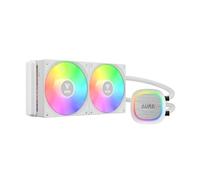 GAMDIAS 240mm AIO CPU Water Cooler, Hidden Cable Design, Rotatable Pump, MB Sync ARGB & PWM, 30 Light Effect, Intel LGA 1700, AMD AM5/AM4, White, AURA