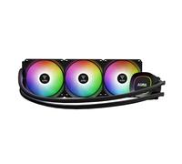 GAMDIAS AURA GL360 LITE 360mm AIO Liquid CPU Cooler, Optimized Fluid System, Performance Copper Base, 3 x 120mm ARGB Fans, Support Low-Noise PWM & ARGB Sync, Intel LGA 1851/1700；AMD AM5/AM4, Black