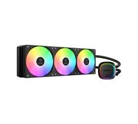 GAMDIAS 360mm AIO CPU Water Cooler, Hidden Cable Design, Rotatable Pump, MB Sync ARGB & PWM, 30 Light Effect, Intel LGA 1700, AMD AM5/AM4, Black, AURA