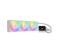 GAMDIAS CHIONE E4 360mm AIO CPU Water Cooler, Real-time Digital Display Patented PWM Pump, Hidden Cable Design, ARGB PWM Fan w/MB Sync, Intel LGA 1700/1200, AMD AM5/AM4, White