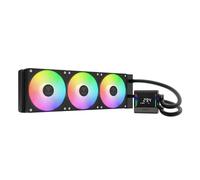 GAMDIAS CHIONE E4 360mm AIO Liquid CPU Cooler, Real-Time Digital Display Patented PWM Pump, 3 x 120mm Easy Cable Management Daisy Chained Fans w/ARGB Sync, Intel LGA 1851/1700/1200；AMD AM5/AM4, Black