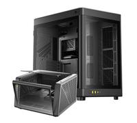 GAMDIAS NESO P1 Black Full Tower ATX Case - One Touch Swing Open - Panoramic Tempered Glass Panel - Dual Cahmber - Dual Orientation - High Airflow - Cable Managment - Spacious Interior