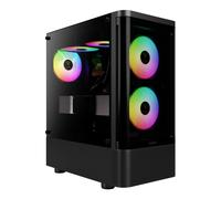 Gamdias TALOS E3 CG Mid Tower ATX Gaming PC Case with 3 x RGB Fans - Black