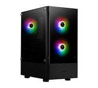 GAMDIAS TALOS E3 Gaming pc case, Mid-Tower ATX Case, Tempered Glass Panel, 3 Built-in 120mm ARGB Fans, Tool-Free Installation Tempered Glass Window, Supports Motherboards up to ATX, Power Cover Design