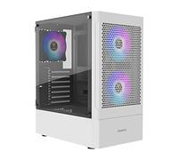 GAMDIAS TALOS E3 MESH WH Gaming pc case, Mid-Tower ATX Case with Side Tempered Glass Panel and a Magnetic Dust Filter & 3 Built-in 120mm ARGB Fans, Tool-Free Installation, Mesh Front Panel