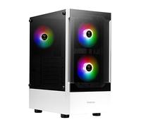 GAMDIAS TALOS E3 White Gaming pc case, Mid-Tower ATX Case, Tempered Glass Panel, 3 Built-in 120mm ARGB Fans, Tool-Free Installation Window, Supports Motherboards up to ATX, Power Cover Design