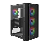 GAMDIAS ZEUS ATX Mid Tower Gaming Computer PC Case with Side Tempered Glass, 4X 120mm ARGB Case Fans and Sync with 5V RGB Motherboard and Excellent Airflow