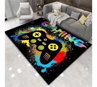 Game 3D Controller Area Rug 100 x 150 cm, Gaming Rug Non-Slip Doormat, Graffiti, Game Console Decoration, Washable Gamer Rug Carpets for Gamers Boys Teen Bedroom Living Room (A)